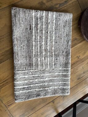 Crate&Barrel Taupe and Cream Textured Accent Pillow Cover